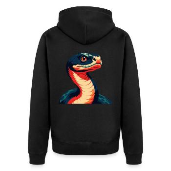 Anaconda Zeichentrickfigur Buntes Haustier Tier - Unisex Premium Bio Zip Hoodie - Schwarz - Hinten - Nico (187cm)
