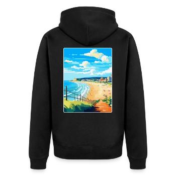 Bournemouth Dorset Vintage Voyage Poster Souvenir - Veste à capuche bio Premium Unisexe - noir - Dos - Nico (187cm)