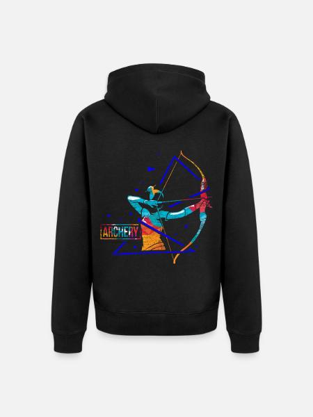 Präziser Bogenschütze Zielscheibe - Unisex Premium Bio Zip Hoodie - Schwarz