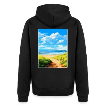 Northumberland Vintage Voyage Poster Souvenir WPA - Veste à capuche bio Premium Unisexe - noir - Dos - Nico (187cm)