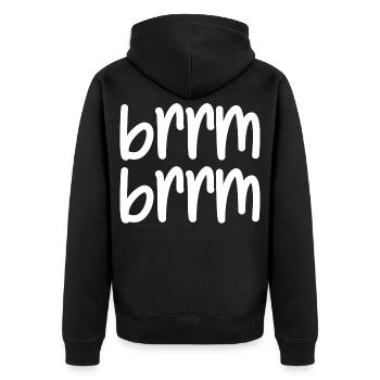 brrm brrm - Unisex Premium Organic Zip Hoodie - black - Back - Nico (187cm)