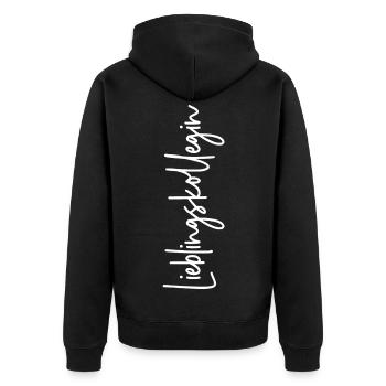 Lieblingskollegin - Unisex Premium Bio Zip Hoodie - Schwarz - Hinten - Nico (187cm)
