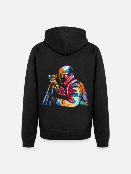 Pfiffiger Vermessungstechniker Kataster - Unisex Premium Bio Zip Hoodie - Schwarz