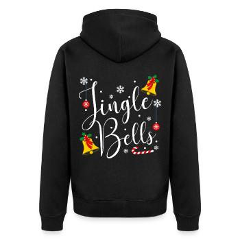 Jingle Bells - Unisex Premium Bio Zip Hoodie - Schwarz - Hinten - Nico (187cm)