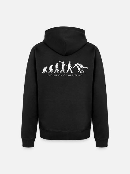 Wrestling Evolution Silhouette Wrestler Geschenk - Unisex Premium Bio Zip Hoodie - Schwarz