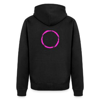 Kreis Symbol Kreisform Neue Variante - Unisex Premium Bio Zip Hoodie - Schwarz - Hinten - Nico (187cm)
