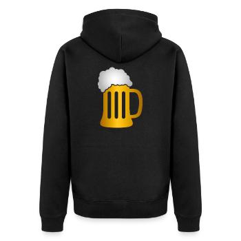 Silhouette de la chope de bière dorée - Veste à capuche bio Premium Unisexe - noir - Dos - Nico (187cm)