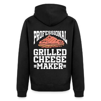 Cheese Making Cheese Lover - Unisex Premium Bio Zip Hoodie - Schwarz - Hinten - Nico (187cm)