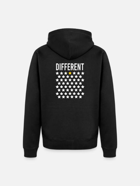 Différent: Étoile dorée au milieu des étoiles - Veste à capuche bio Premium Unisexe - noir