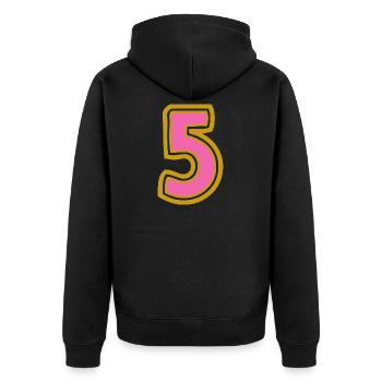 5. 5 ANS. 5e ANNIVERSAIRE. ANNIVERSAIRE 5 ANS - Veste à capuche bio Premium Unisexe - noir - Dos - Nico (187cm)