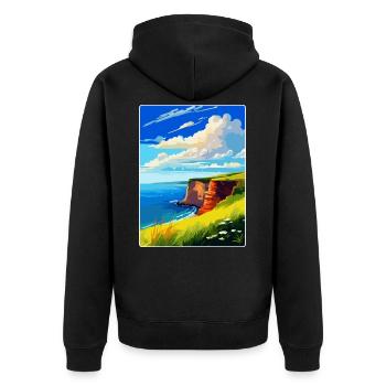 Berry Head Devon Vintage Voyage Poster Souvenir - Veste à capuche bio Premium Unisexe - noir - Dos - Nico (187cm)