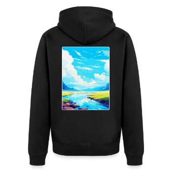 High Cup Nick Cumbria Affiche de voyage vintage WPA - Veste à capuche bio Premium Unisexe - noir - Dos - Nico (187cm)