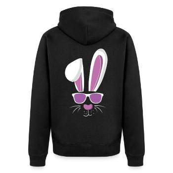 Cool lapin de ski et lapin de Pâques - Veste à capuche bio Premium Unisexe - noir - Dos - Nico (187cm)
