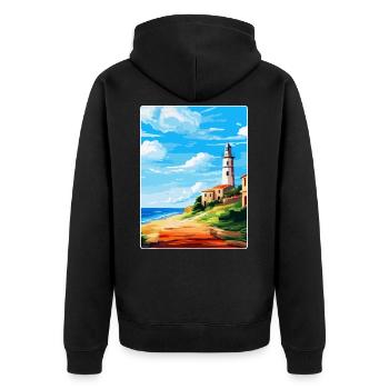 Faro Portugal Affiche de voyage vintage WPA Souvenir - Veste à capuche bio Premium Unisexe - noir - Dos - Nico (187cm)