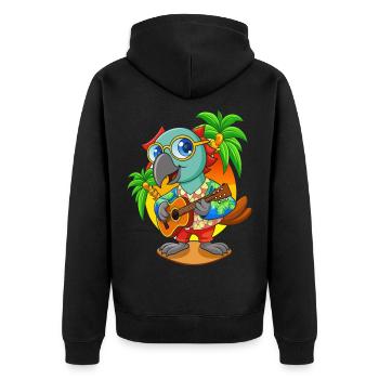 Drôle de perroquet d’été plage lunettes de soleil hawaïenne - Veste à capuche bio Premium Unisexe - noir - Dos - Nico (187cm)