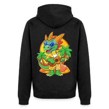 Lustige Drachen Cartoon Sommer Strand Sonnenbrille - Unisex Premium Bio Zip Hoodie - Schwarz - Hinten - Nico (187cm)