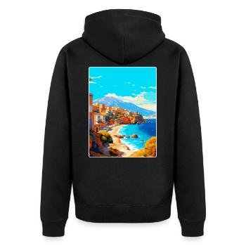 Crète Grèce Affiche de voyage vintage WPA Souvenir - Veste à capuche bio Premium Unisexe - noir - Dos - Nico (187cm)