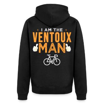 Ich bin der ventoux man bike bike cycling cycling - Unisex Premium Bio Zip Hoodie - Schwarz - Hinten - Nico (187cm)