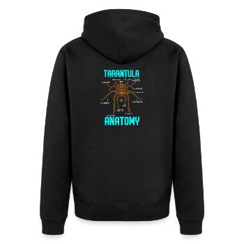 Tarantelspinne Anatomie - Lustiges Diagramm - Unisex Premium Bio Zip Hoodie - Schwarz - Hinten - Nico (187cm)