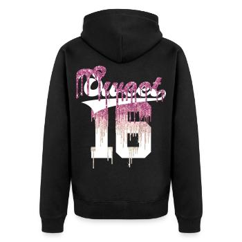 SWEET 16 ENFIN 16ÈME ANNIVERSAIRE - Veste à capuche bio Premium Unisexe - noir - Dos - Nico (187cm)