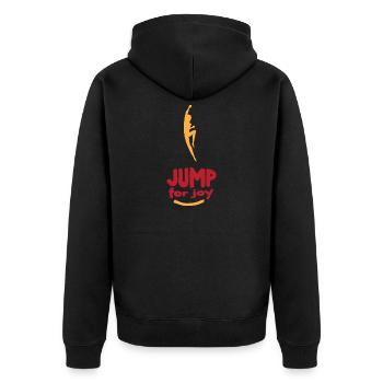 Jump For Joy par JoEp Skate - Veste à capuche bio Premium Unisexe - noir - Dos - Nico (187cm)