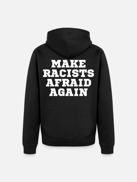 Racists scare again - Unisex Premium Organic Zip Hoodie - black