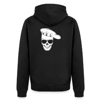 Crâne avec lunettes de soleil, toque de chef - Veste à capuche bio Premium Unisexe - noir - Dos - Nico (187cm)