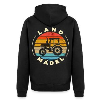 Landmädel Traktor Dorfkind Retro - Veste à capuche bio Premium Unisexe - noir - Dos - Nico (187cm)