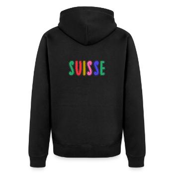 SUISSE. PAYS - Veste à capuche bio Premium Unisexe - noir - Dos - Nico (187cm)