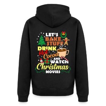 Christmas Kakao Hot Chocolate Heiße Schokolade - Unisex Premium Bio Zip Hoodie - Schwarz - Hinten - Nico (187cm)