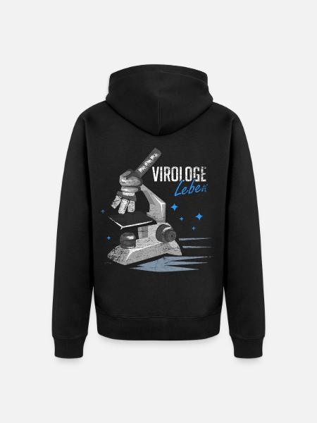 Neugieriger Virologe Virenforschung - Unisex Premium Bio Zip Hoodie - Schwarz