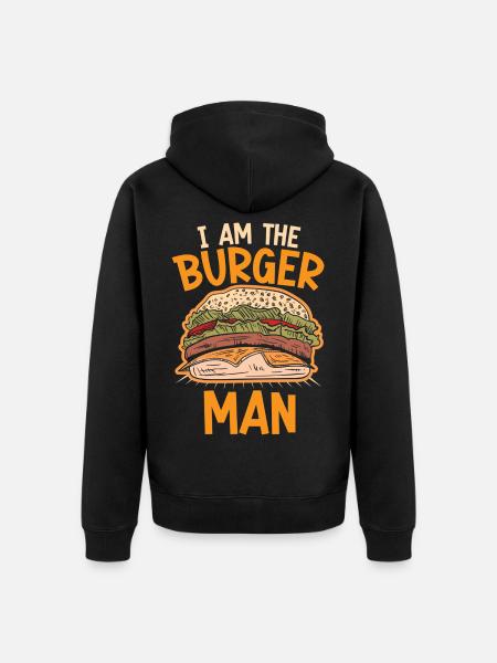 Ich Bin Der Burger Mann - Unisex Premium Bio Zip Hoodie - Schwarz