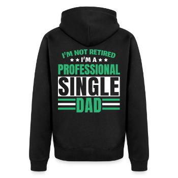Ich bin nicht im Ruhestand, ich bin ein profession - Unisex Premium Bio Zip Hoodie - Schwarz - Hinten - Nico (187cm)