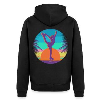 Rollschuhe Rollschuh Damen Roller Skates Mädchen - Unisex Premium Bio Zip Hoodie - Schwarz - Hinten - Nico (187cm)