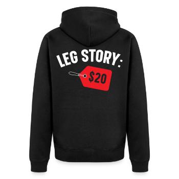 Bein Geschichte $20 Behinderung Hilfen Lustige Amp - Unisex Premium Bio Zip Hoodie - Schwarz - Hinten - Nico (187cm)