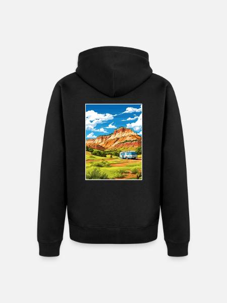 Dinosaurier National Monument Utah Reiseplakat - Unisex Premium Bio Zip Hoodie - Schwarz