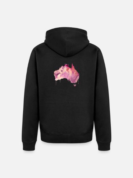 Australien Pink - Unisex Premium Bio Zip Hoodie - Schwarz