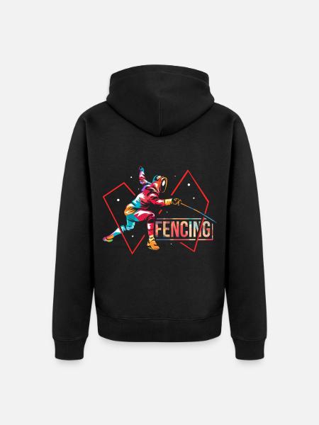 Furchtloser Fechter Turnierprofi - Unisex Premium Bio Zip Hoodie - Schwarz