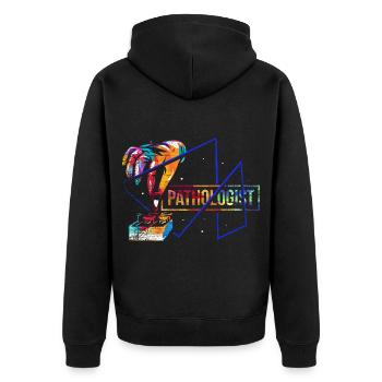 Akribischer Pathologe Mikroskop - Unisex Premium Bio Zip Hoodie - Schwarz - Hinten - Nico (187cm)