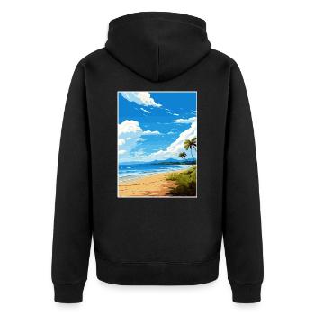 Nicoya Halbinsel Costa Rica Vintage Reiseposter - Unisex Premium Bio Zip Hoodie - Schwarz - Hinten - Nico (187cm)