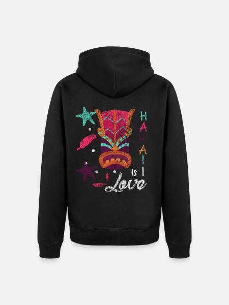 Hawaii Vacations Love - Unisex Premium Bio Zip Hoodie - Schwarz