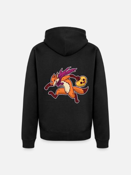 Spukhafter Fuchs im Herbstwald - Unisex Premium Bio Zip Hoodie - Schwarz