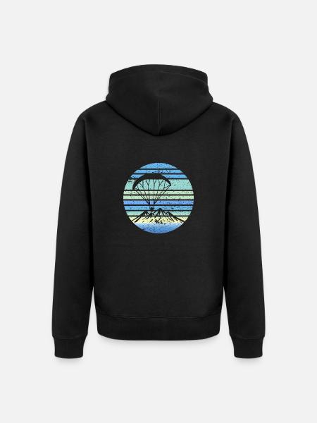 Paramotoring Retro Design - Unisex Premium Bio Zip Hoodie - Schwarz