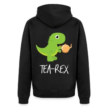 Tee - Unisex Premium Bio Zip Hoodie - Schwarz - Hinten - Nico (187cm)