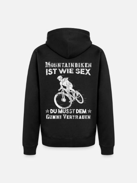 Mountainbiker Geschenk - Unisex Premium Bio Zip Hoodie - Schwarz