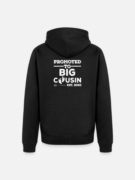 Befördert Große Cousine 2023 - Unisex Premium Bio Zip Hoodie - Schwarz