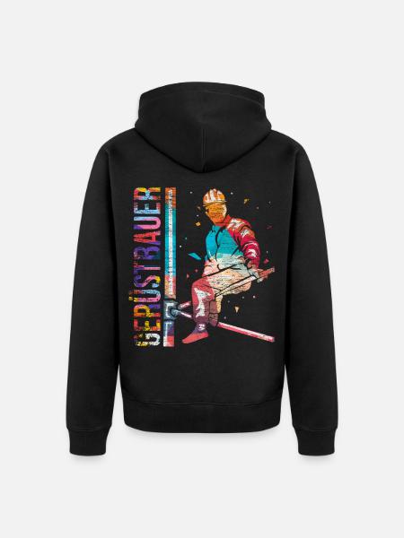 Kühner Gerüstbauer Höhenarbeit - Unisex Premium Bio Zip Hoodie - Schwarz