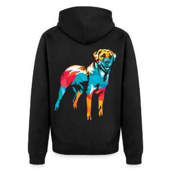 Furchtloser Hirtenhund Anatoliens - Unisex Premium Bio Zip Hoodie - Schwarz - Hinten - Nico (187cm)