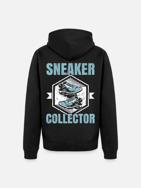 Sneaker Sammler Schuhsammlung Sneakerhead - Unisex Premium Bio Zip Hoodie - Schwarz