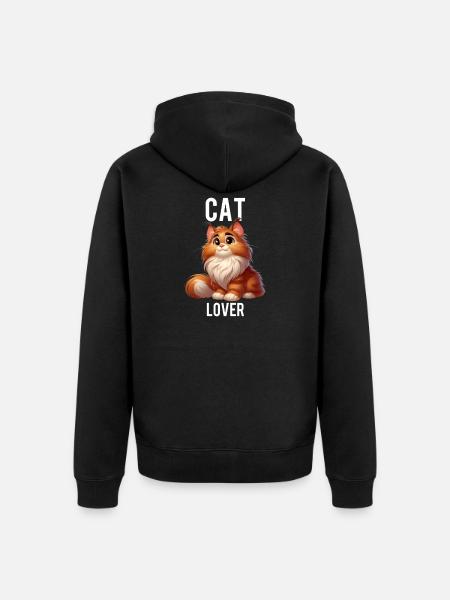 Katzenliebhaber - Unisex Premium Bio Zip Hoodie - Schwarz